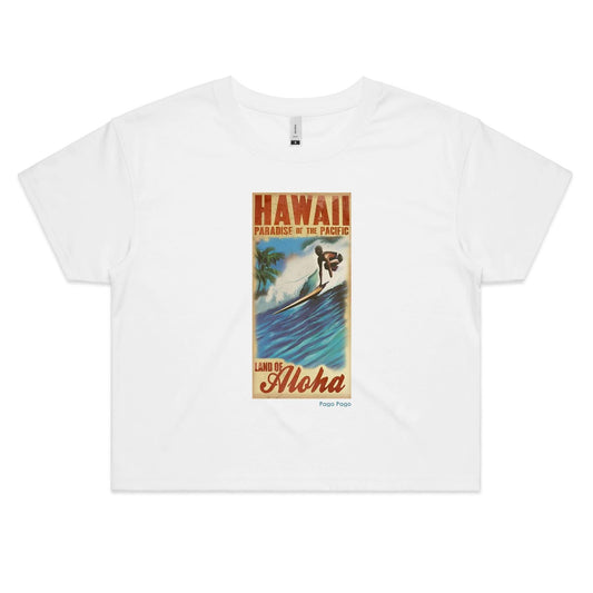 ALOHA WOMENS CROPPED TEE